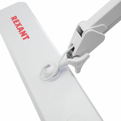 REXANT 31-0410 Лампа настольная бестеневая, струбцина, ECO light, 324 SMD LED, диммер, теплый/холодный свет, белая REXANT