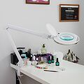 REXANT 31-0531 Лупа на струбцине круглая 3D с подсветкой 60 SMD LED, сенсорный регулятор яркости, ø127мм, белая REXANT
