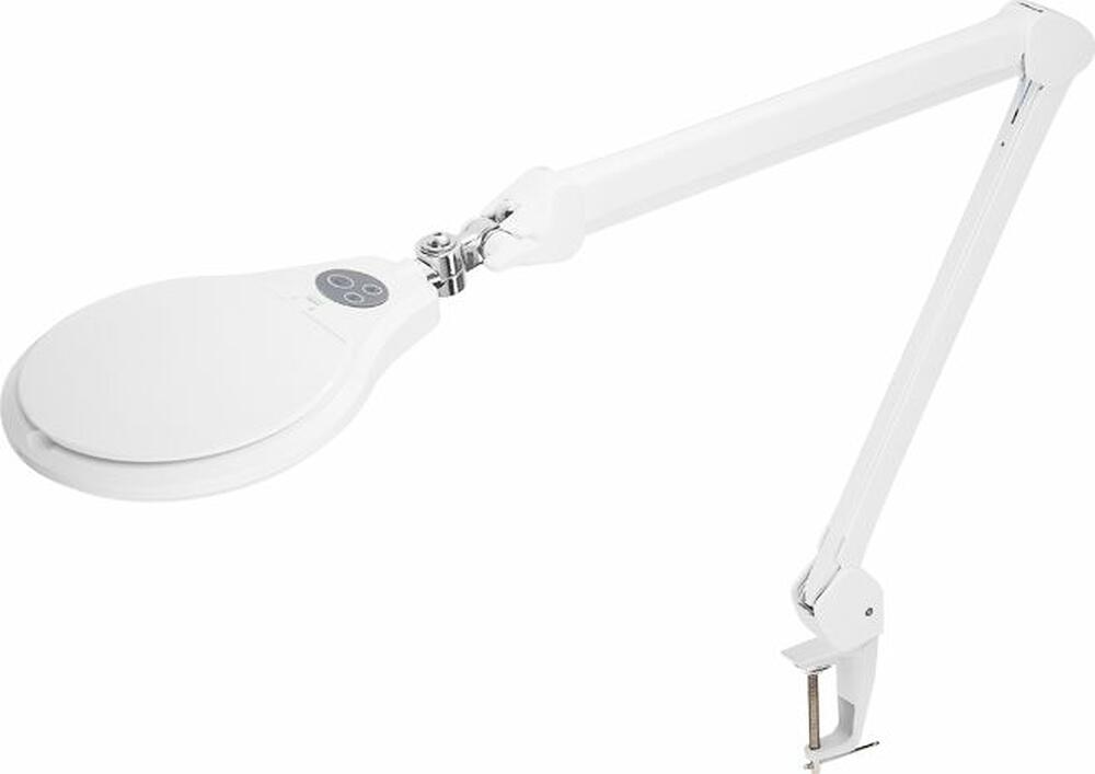 REXANT 31-0532 Лупа на струбцине круглая 5D с подсветкой 72 SMD, сенсорный регулятор яркости, ø152мм, белая REXANT