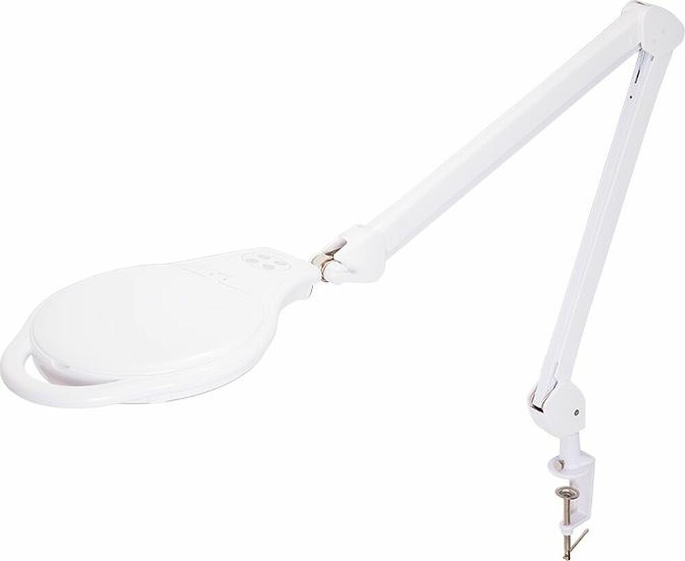 REXANT 31-0535 Лупа на струбцине круглая 5D с подсветкой 96 SMD LED, теплый и холодный свет, ø127мм, белая REXANT