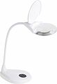 REXANT 31-0560 Лупа настольная 3D с подсветкой 3LED, сенсорная регулировка яркости, EXPERT, ø125мм, белая REXANT