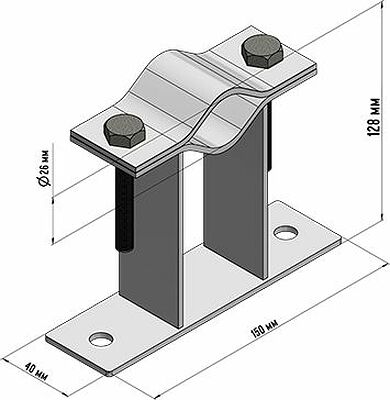 REXANT 34-0594 Кронштейн для мачт плоский П-образный, 10см REXANT