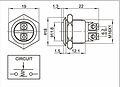 REXANT 36-3231 Кнопка антивандальная Ø16 Б/Фикс (2с винт) OFF-(ON) выпуклая (A16-A3) REXAN