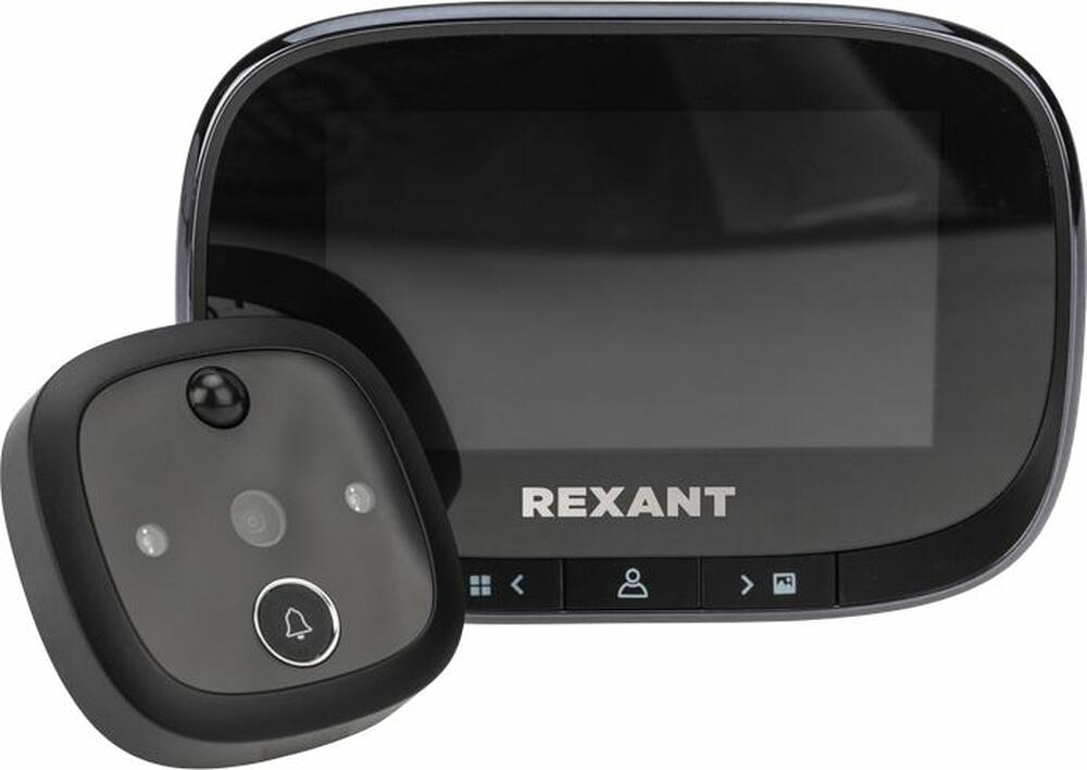REXANT 45-1115 Видеоглазок дверной REXANT (DV-115) с цветным LCD-дисплеем 4.3 quot; с функцией записи фото/видео по движению, встроенный звонок, ночной режим работы