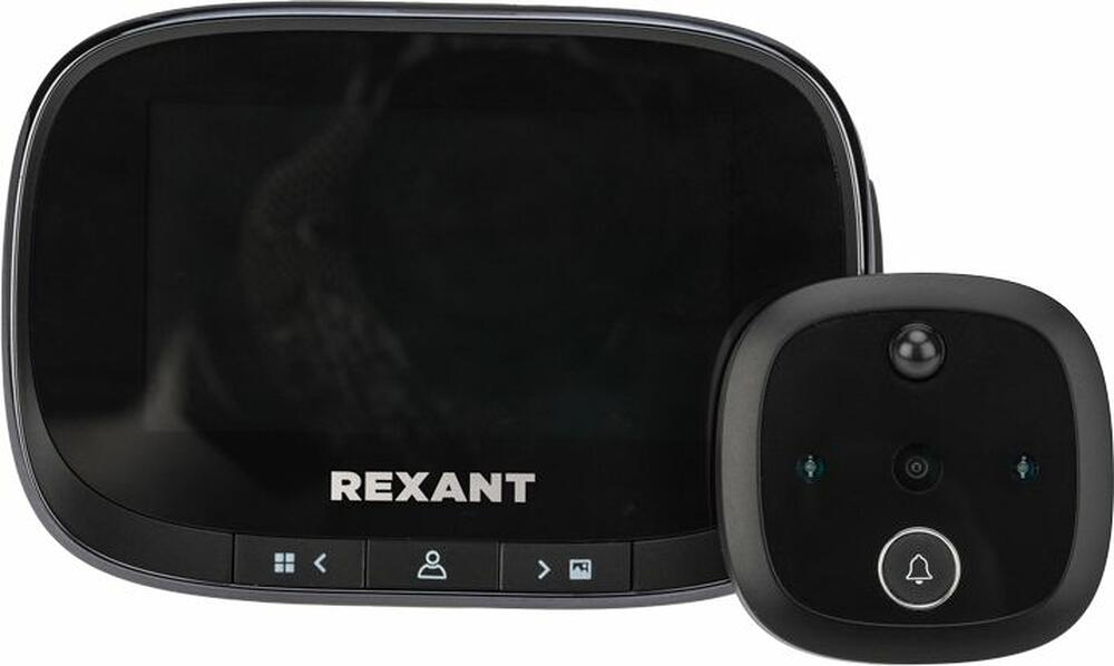 REXANT 45-1115 Видеоглазок дверной REXANT (DV-115) с цветным LCD-дисплеем 4.3 quot; с функцией записи фото/видео по движению, встроенный звонок, ночной режим работы