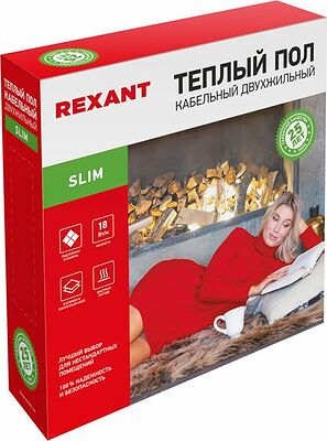 REXANT 51-0502-3 Теплый пол, кабельная секция Slim RNB-21-370 370Вт, 21м,1,8-2,5м² двухжильный REXANT