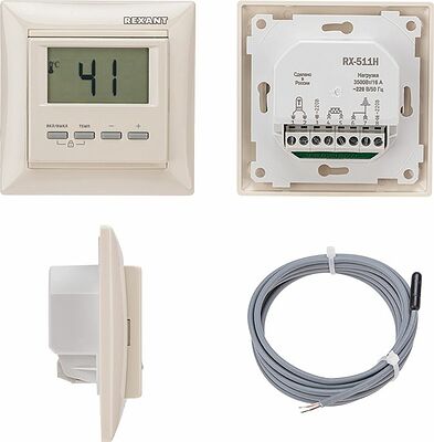 REXANT 51-0567 Терморегулятор цифровой RX-511H совместим с Legrand серии Valena, бежевый REXANT