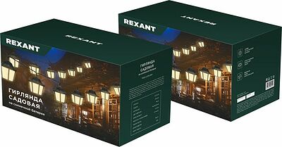 REXANT 602-2430 Гирлянда садовая Дэнлонг, 3000К, встроенный аккумулятор, солнечная панель, коллекция Пекин REXANT