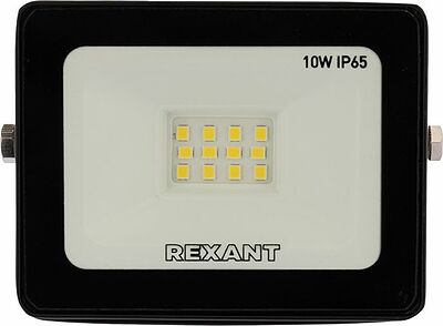 REXANT 605-001 Прожектор светодиодный СДО 10Вт 800Лм 6500К холодный свет, черный корпус REXANT