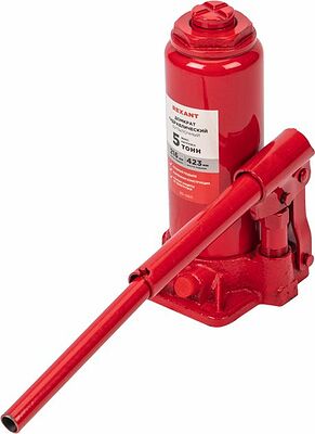 REXANT 80-0611 Домкрат гидравлический бутылочный 5т в пластиковом кейсе REXANT