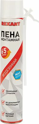 REXANT 89-0904 Пена монтажная всесезонная с трубочкой 65 л max REXANT
