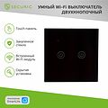 SECURIC SEC-HV-802B2 Умный Wi-Fi выключатель двухкнопочный черный SECURIC