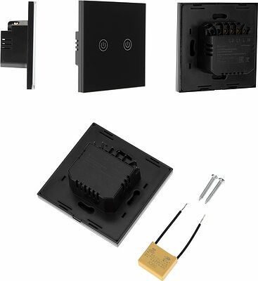SECURIC SEC-HV-802B2 Умный Wi-Fi выключатель двухкнопочный черный SECURIC