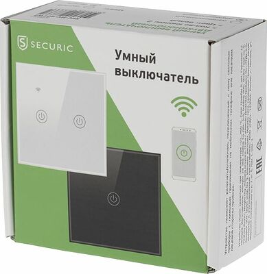 SECURIC SEC-HV-802W2 Умный Wi-Fi выключатель двухкнопочный белый SECURIC