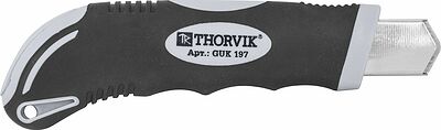 Thorvik GUK197 нож хозяйственный универсальный, лезвие 18 мм, 3 запасных лезвия