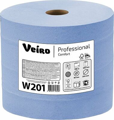 Veiro Professional W201 протирочная бумага двухслойная, рулон 1000 листов 24×35 см, голубая