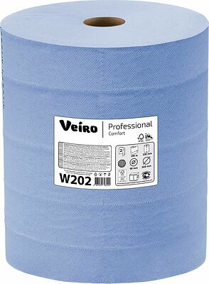 Veiro Professional W202 протирочная бумага двухслойная, рулон 1000 листов 33×35 см, голубая
