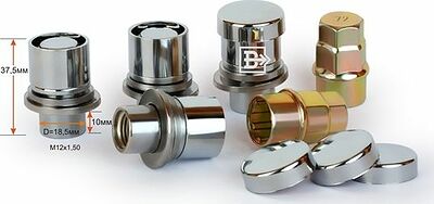 ВЕКТОР 436445X2 секретные гайки M12×1,5×37 с прессшайбой, комплект 4+2
