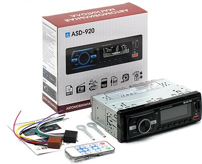 Вымпел ASD-920 автомагнитола 1 DIN, FM/USB/SD/AUX, пульт ДУ, 4 × 25 Вт