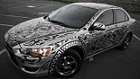 轮毂 Kosei Evo Penta 在汽车上 Mitsubishi Lancer X
