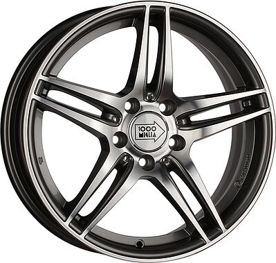 1000Miglia MM037 7.5x17 5x112 ET 47 Dia 66.6 Anthracite Polished