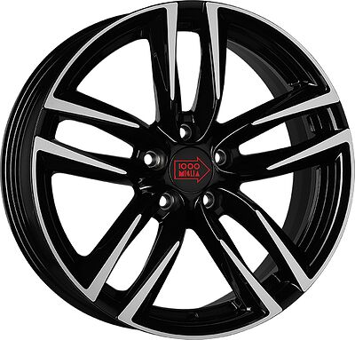 1000Miglia MM1011 8x18 5x112 ET 30 Dia 66.69 Gloss Black Polished