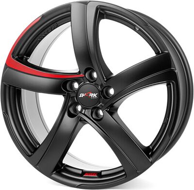 Alutec Shark 8x18 5x108 ET 45 Dia 70.1 Racing Black Pad Red