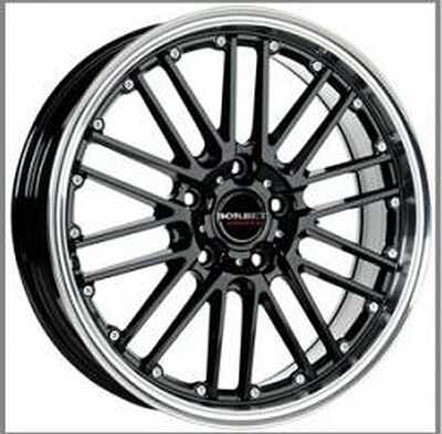 Borbet CW2/5 7x17 5x100 ET 35 Dia 64.1 Black Rim Polished