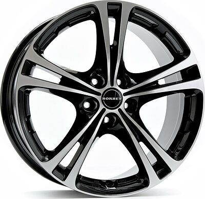 Borbet XL 7.5x17 5x114.3 ET 40 Dia 72.5 Schwarz polished