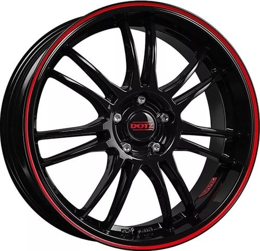 Dotz Shift pinstripe red 7x17 5x114.3 ET 48 Dia 71.6 BKRL