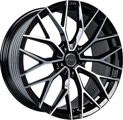 Inch GA8532 9x21 5x112 ET 37 Dia 66 Gloss Black Machined Face