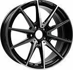 Inch ULF-R08 9.5x19 5x112 ET 43 Dia 66.56 Gloss Black Machined Face Inch ULF-R08 9.5x19 5x112 ET 43 Dia 66.56 Gloss Black Machined Face