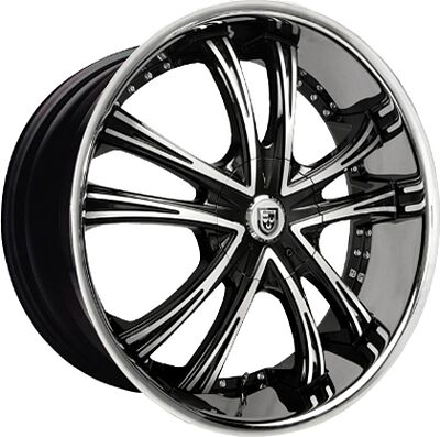 Lexani LSS55 9x22 5x112 ET 35 Dia 74.1 Black/Machined/Chrome Lip
