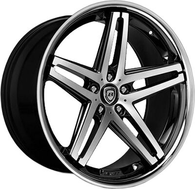 Lexani R5 8x20 5x130 ET 35 Dia 74 Black/Machined/Chrome Lip
