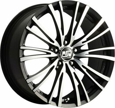 MSW 20/5 8x17 5x100 ET 35 Dia 63.3 Matt Black Full Polished