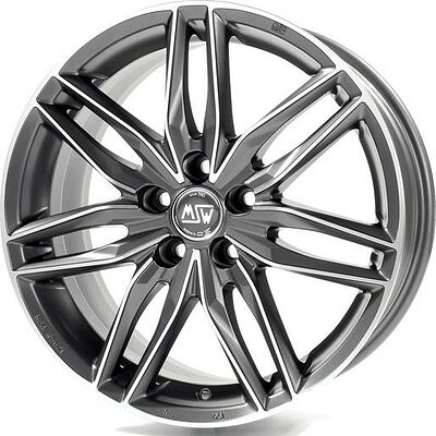 MSW 24 7.5x16 5x112 ET 48 Dia 75 Matt Gun Metal Full Polished