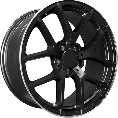 PDW 5188 8x18 5x112 ET 35 Dia 66.56 Semi Matt Black+Machine Lip