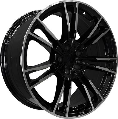 PDW 5380 8x19 5x112 ET 28 Dia 66 Gloss Black Machine Face