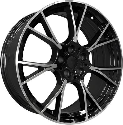 PDW 5407 8.5x19 5x112 ET 25 Dia 66.6 Gloss Black Machine Face
