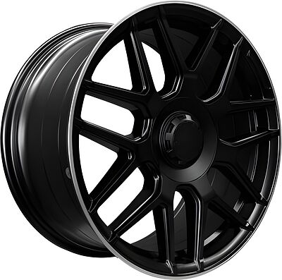 PDW L5424 9x19 5x112 ET 42 Dia 66 Semi Matt Black+Machine Lip
