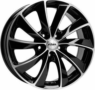 Rial Lugano 8x18 5x100 ET 35 Dia 63.3 Diamant black front polished