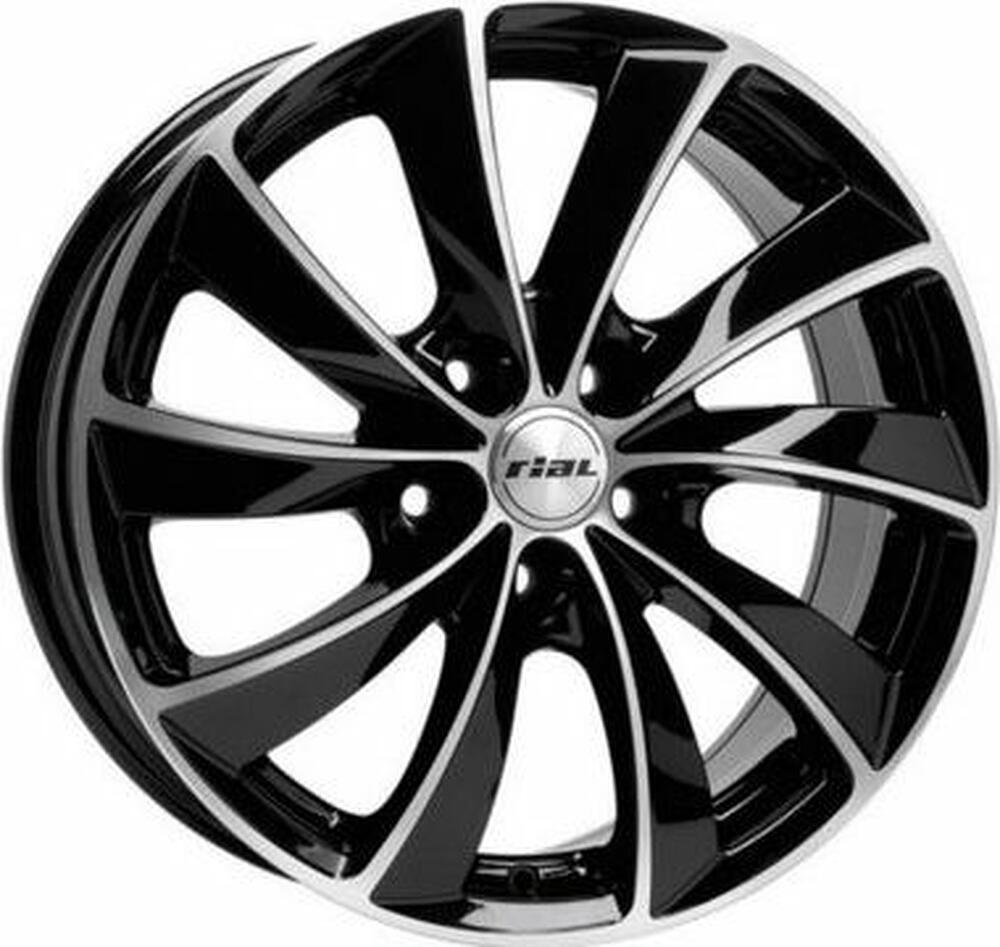 Rial Lugano 8x18 5x112 ET 35 Dia 66.5 Diamant black front polished
