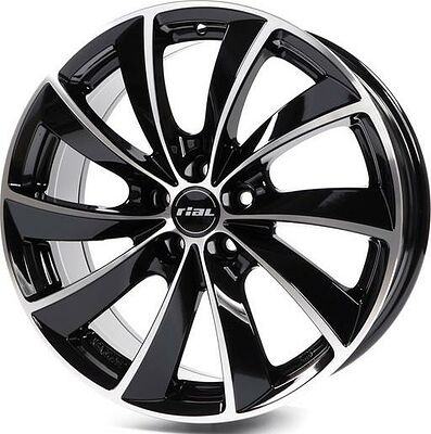Rial Lugano 8x18 5x100 ET 35 Dia 63.3 Diamond Black Front Polished