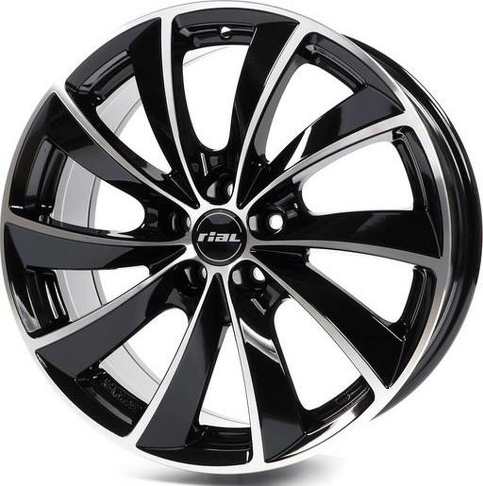 Rial Lugano 6.5x16 4x100 ET 48 Dia 63.3 Diamond Black Front Polished