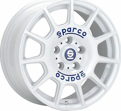Sparco Terra 7x16 5x112 ET 48 Dia 73 White + Blue Lettering
