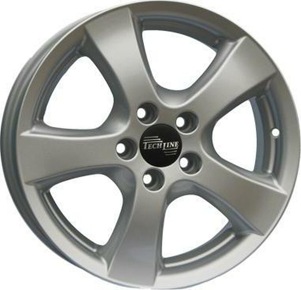 Tech Line TL516 5x16 5x100 ET 45 Dia 57.1 silver