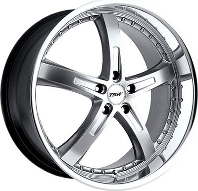 TSW Jarama 8x17 5x112 ET 45 Dia 72 Hyper Silver Mirror Cut Lip