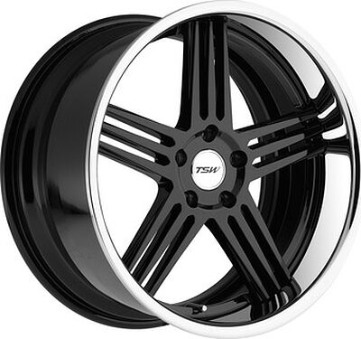 TSW Nouvelle 8x19 5x114 ET 35 Dia 76 Gloss Black Chrome Lip