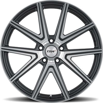 TSW Rouge 8.5x18 5x114.3 ET 30 Dia 76 Gunmetal Mirror Cut Face