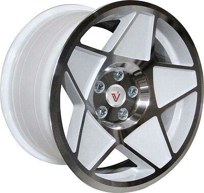 Vissol F-005 8.5x19 5x112 ET 32 Dia 66.6 white-cut